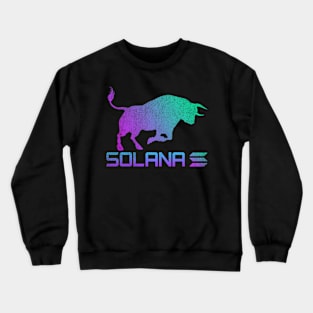 Vintage Bull Market Solana Coin Mission To The Moon Crypto Token Cryptocurrency Wallet Birthday Gift For Men Women Crewneck Sweatshirt